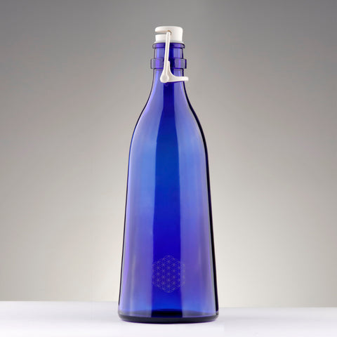 BOTTIGLIA BLU 1 litro TAPPO MECCANICO MANO DI ALO