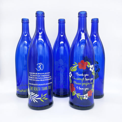 BOTTIGLIA VETRO BLU 75CL PER ACQUA SOLARIZZATA