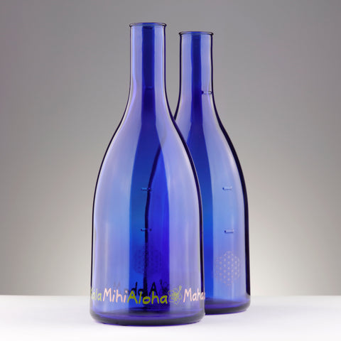 BOTTIGLIA VETRO BLU 1 litro PER ACQUA SOLARIZZATA