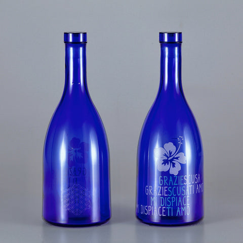 BOTTIGLIA VETRO BLU 1 litro PER ACQUA SOLARIZZATA