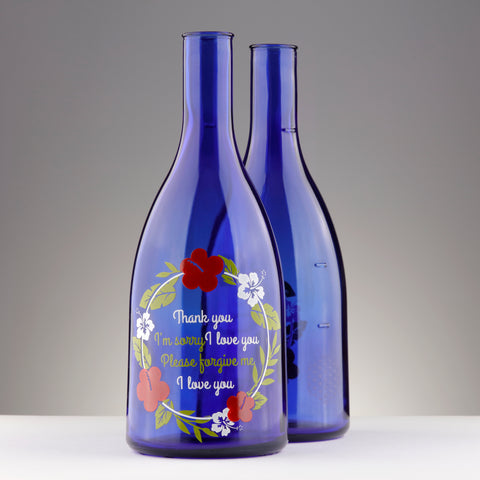 BOTTIGLIA VETRO BLU 1 litro PER ACQUA SOLARIZZATA