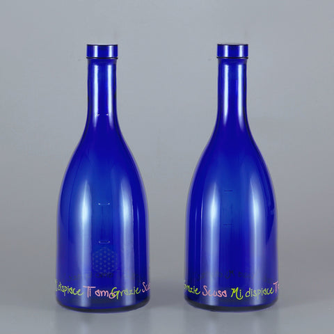 BOTTIGLIA VETRO BLU 1 litro PER ACQUA SOLARIZZATA