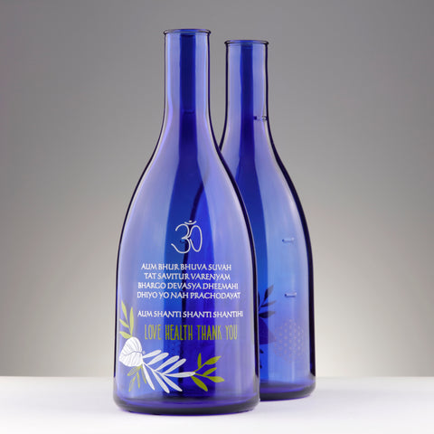 BOTTIGLIA VETRO BLU 1 litro PER ACQUA SOLARIZZATA