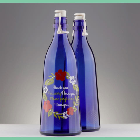 Bottiglie in vetro blu