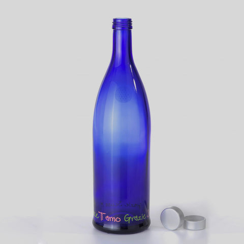 Bottiglie di vetro blu 750 ml personalizzabili – Tappiebottiglie